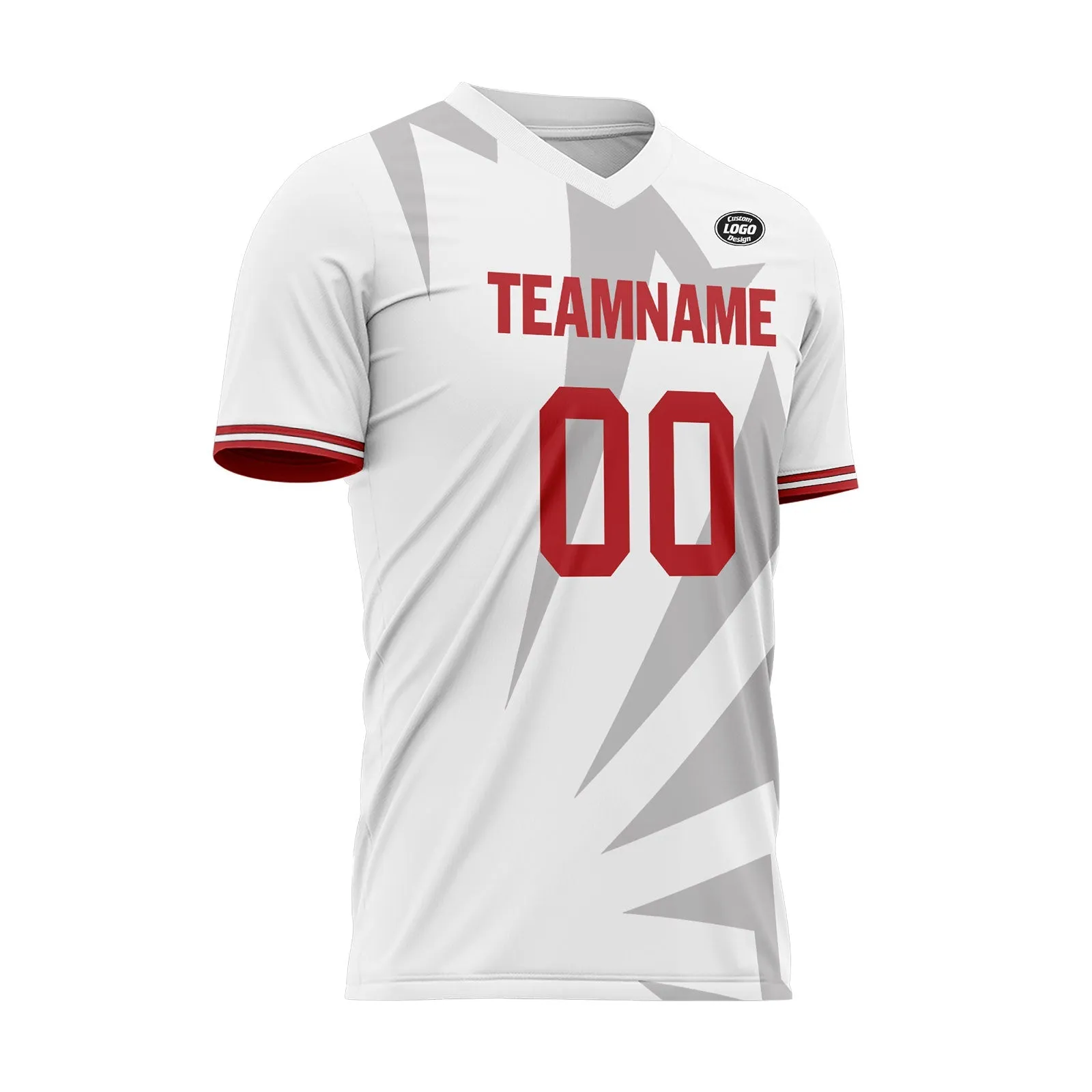 Custom White Gray Soccer Sets Jersey Personalized SCJ101-D28046