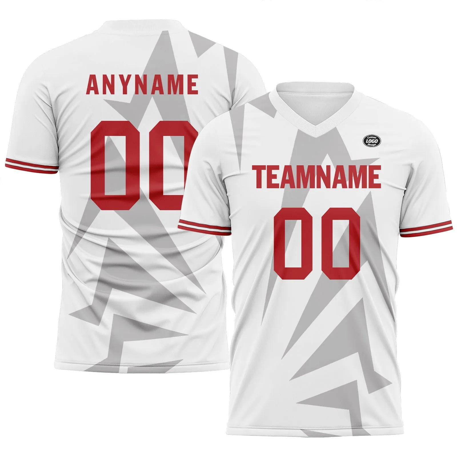 Custom White Gray Soccer Sets Jersey Personalized SCJ101-D28046