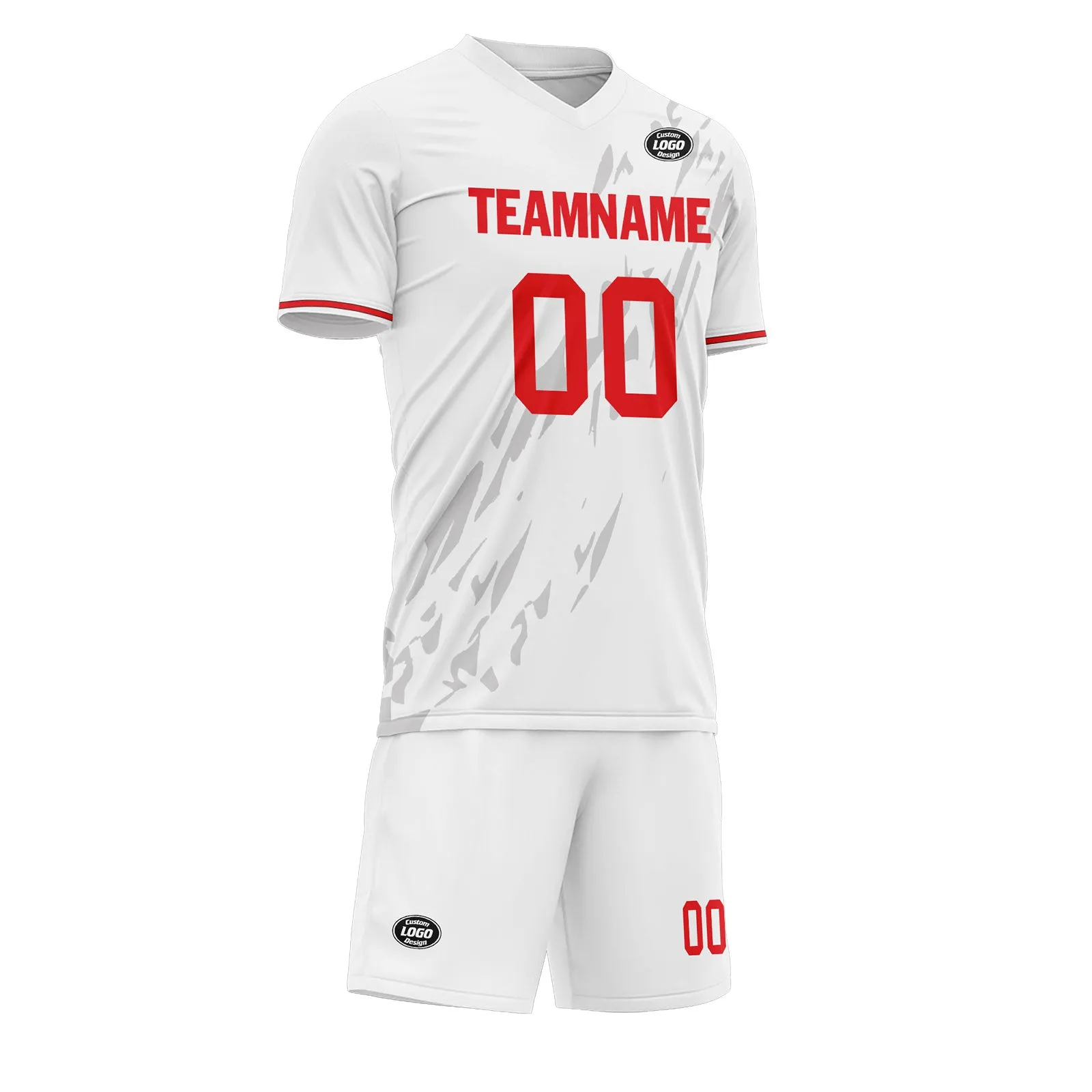 Custom White Gray Soccer Sets Jersey Personalized SCJ101-D28047
