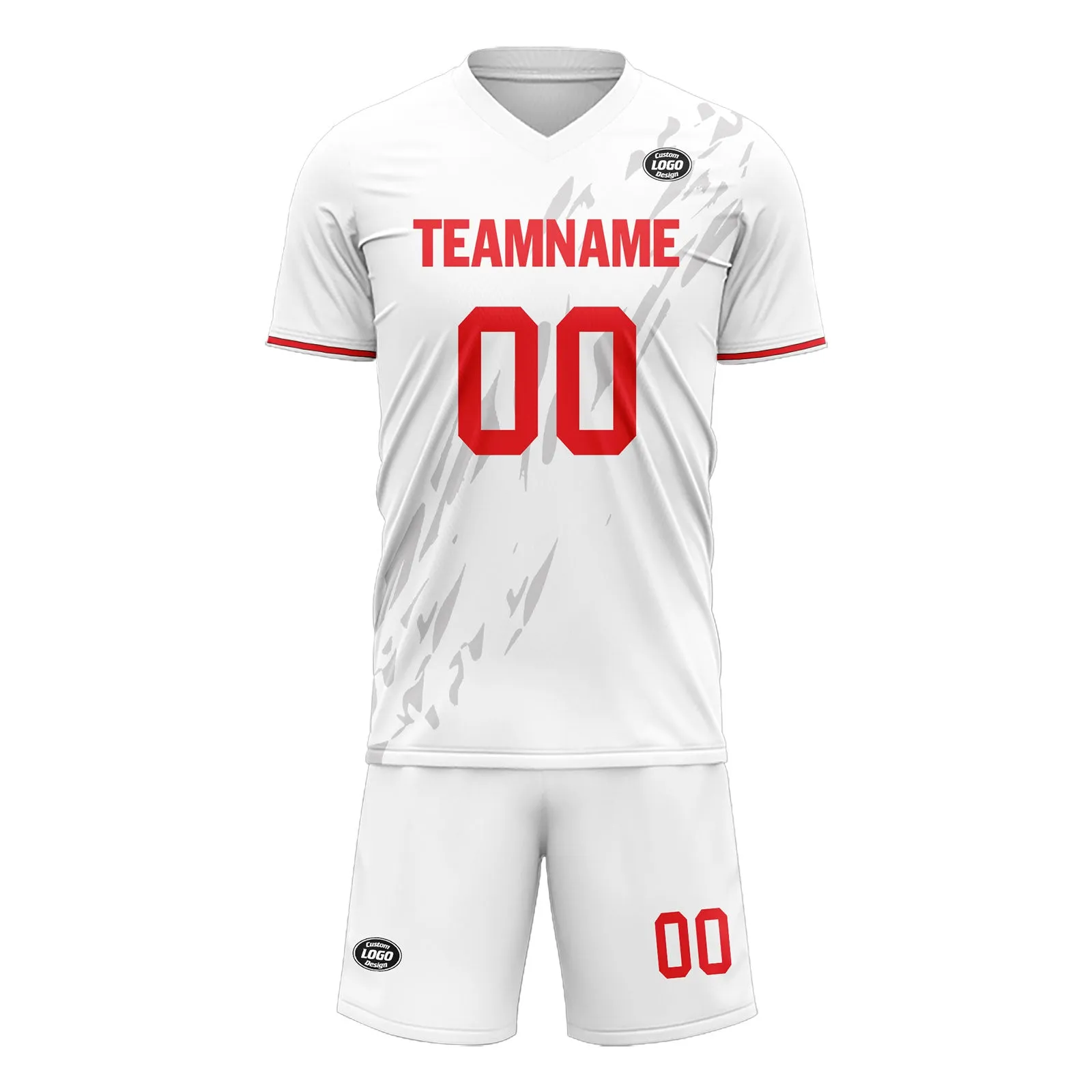 Custom White Gray Soccer Sets Jersey Personalized SCJ101-D28047