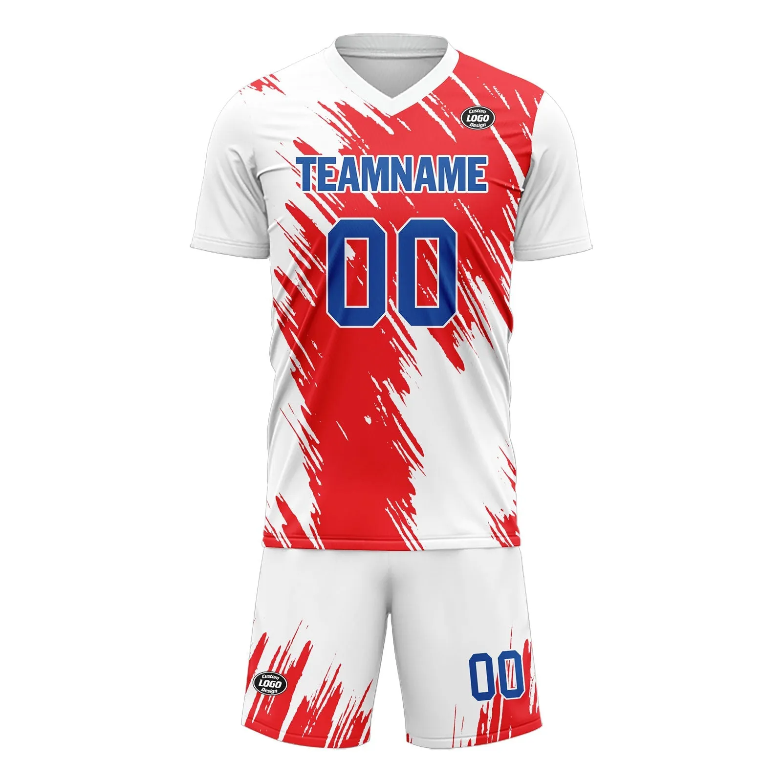 Custom White Red Soccer Sets Jersey Personalized SCJ101-D28004