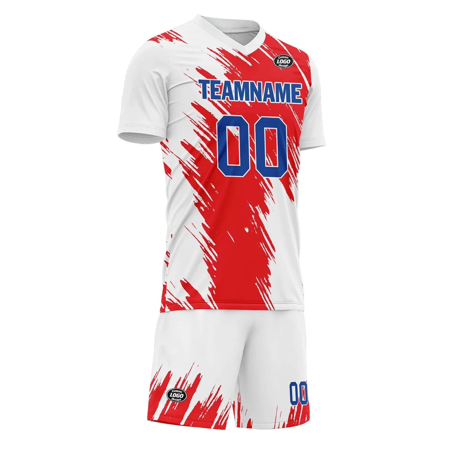 Custom White Red Soccer Sets Jersey Personalized SCJ101-D28004