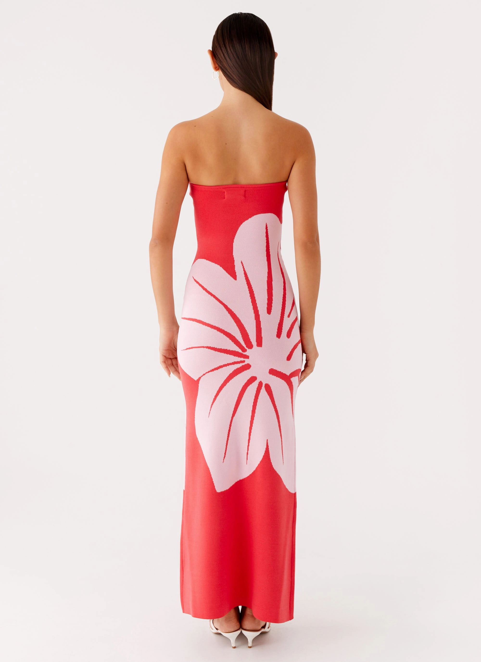 Jala Strapless Knit Maxi Dress - Red Floral Classic structured dress Grace Glow