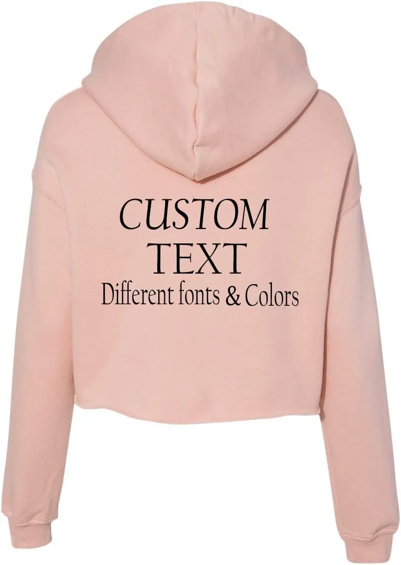 Customized Bella Canvas Women's Cropped Fleece Hoodie Add Text Personalized Hoodie Cropped