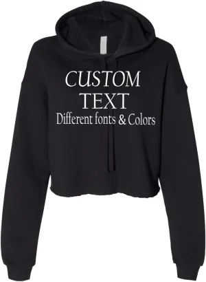 Customized Bella Canvas Women's Cropped Fleece Hoodie Add Text Personalized Hoodie Cropped