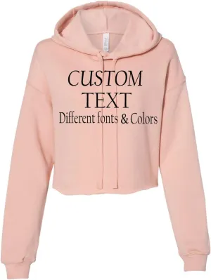 Customized Bella Canvas Women's Cropped Fleece Hoodie Add Text Personalized Hoodie Cropped