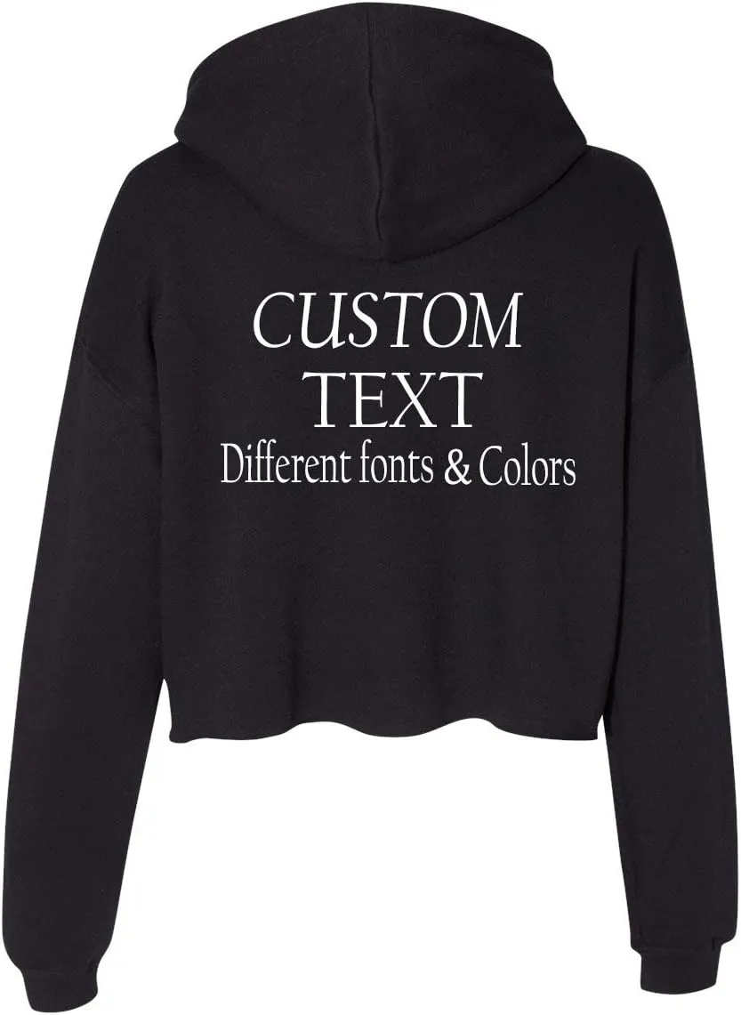 Customized Bella Canvas Women's Cropped Fleece Hoodie Add Text Personalized Hoodie Cropped