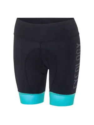 Cycology Women's (Black/Aqua) Cycling Shorts