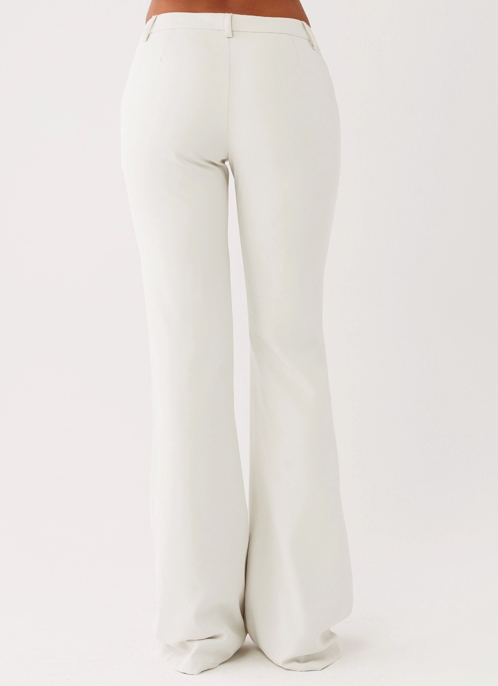 Cyra Low Rise Slim Fit Pants - Ivory Multi Panel Construction No Pinch