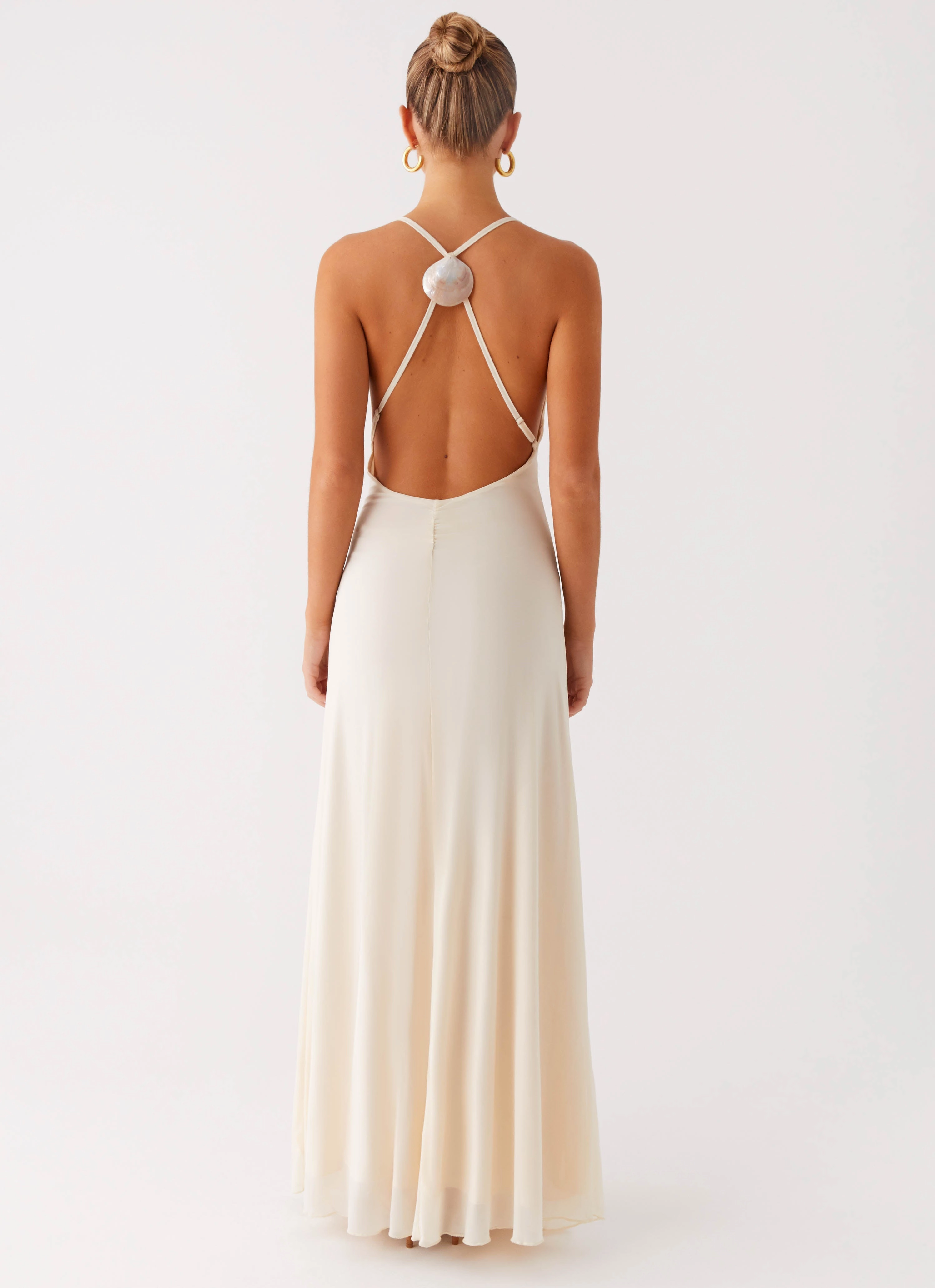 Odor-Control Skin Touch Dahliana Maxi Dress - Off White