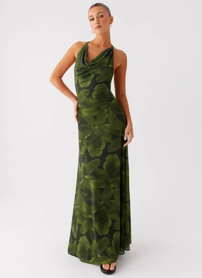 Fresh Outfit Front Ruffle Dahliana Maxi Dress - Tropic Floral