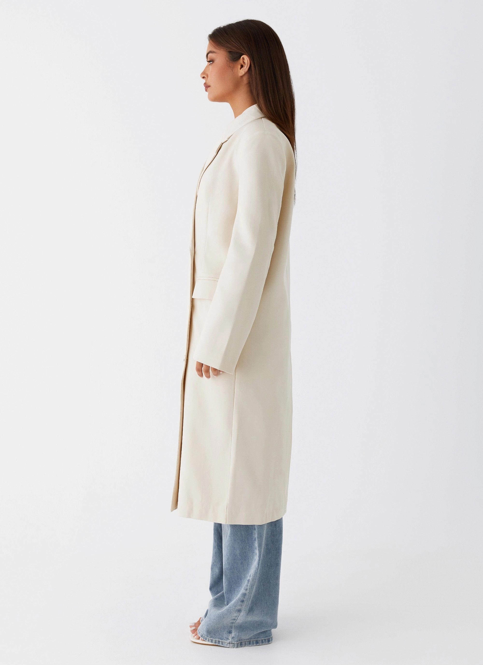 Dalia Double Breasted Blazer Coat - Beige Everyday Layers Anti Pilling Technology