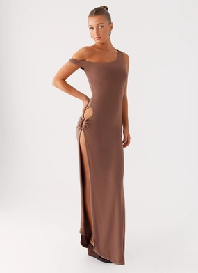 Midnight Mood Fall Style Dalla Maxi Dress - Dark Chocolate