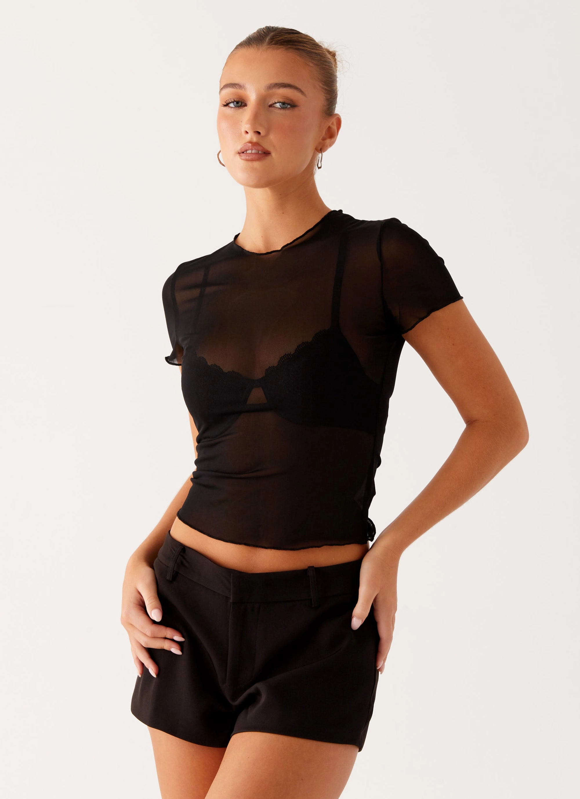 Dalton Mesh T-Shirt - Black Seamless construction Stretch waistband