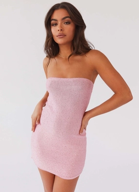 Silky Mood Dance The Night Tube Knit Mini Dress - Pink Dusk