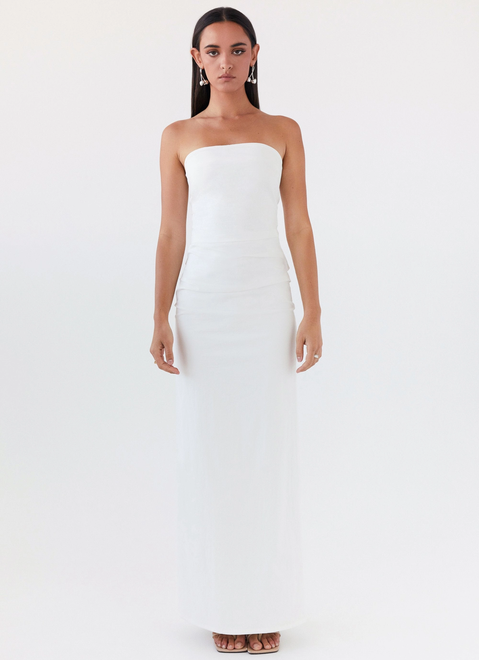 Danielle Strapless Maxi Dress - White Live Soft Eye Appeal