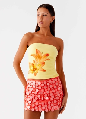 Danta Strapless Top - Yellow OdorControl Technology