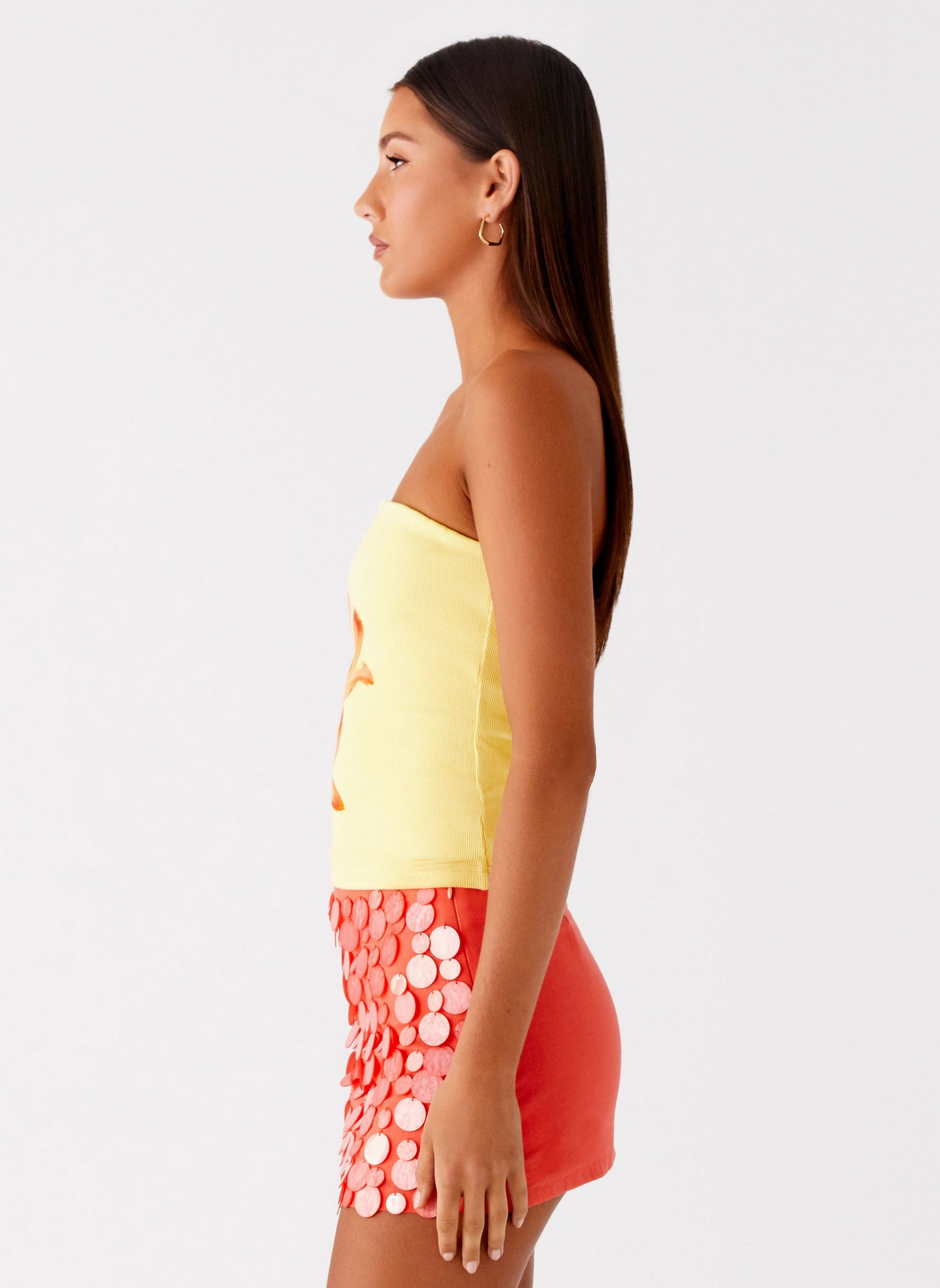Adaptive Waistband Danta Strapless Top - Yellow