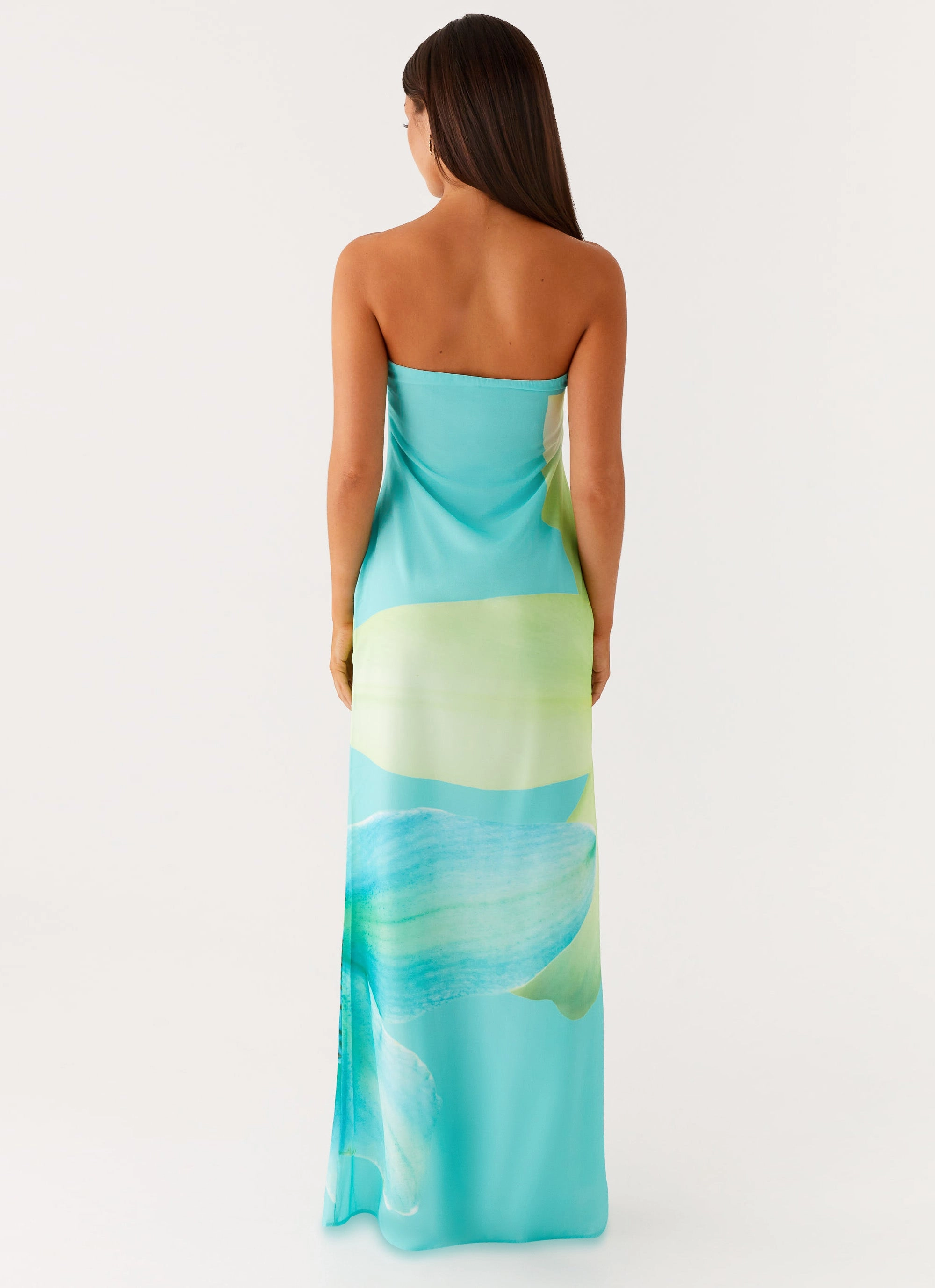 Printed-Fabric Fit Choice Darcy Maxi Dress - Turquoise Floral