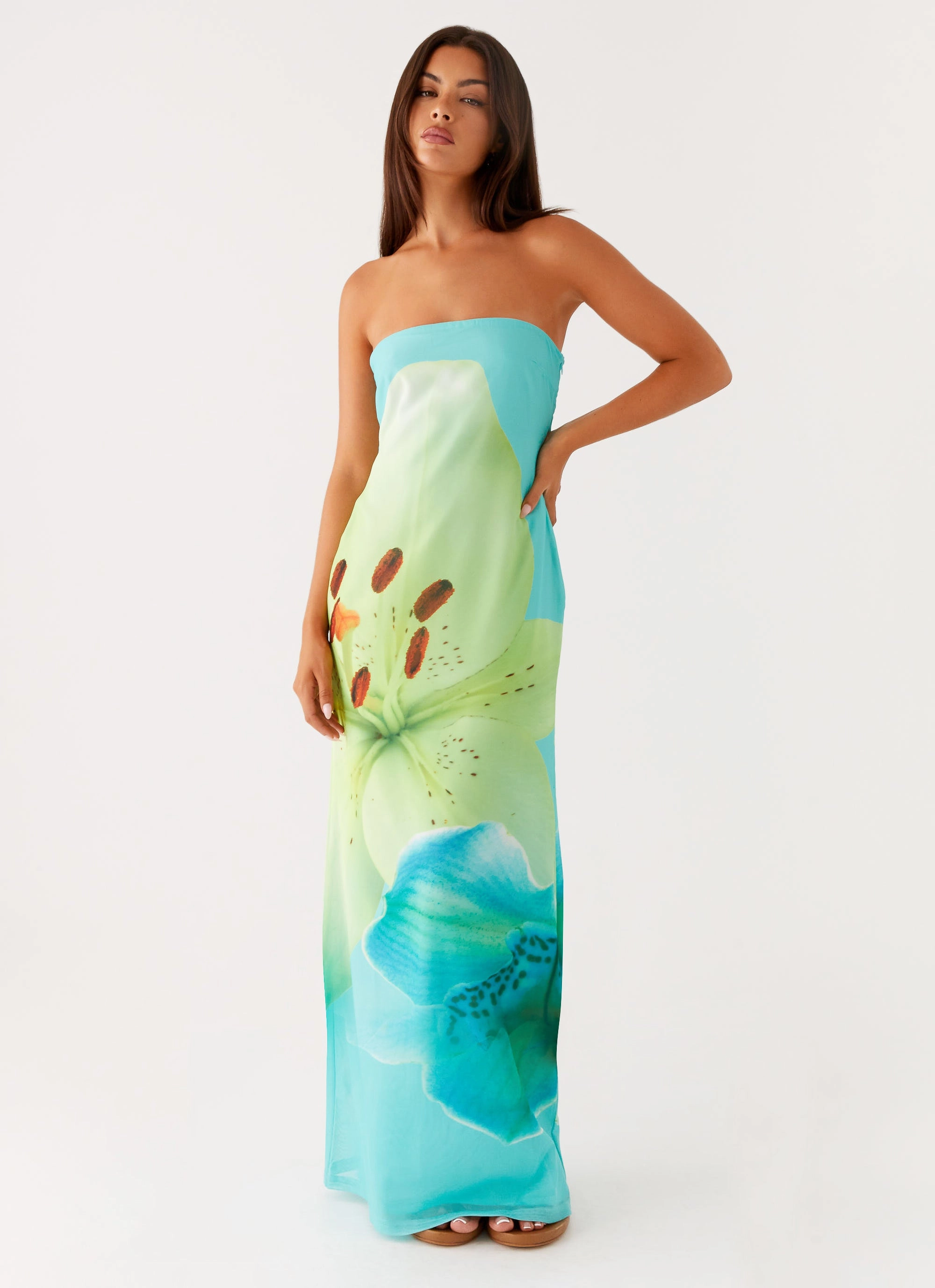 Darcy Maxi Dress - Turquoise Floral Dress-Up Style