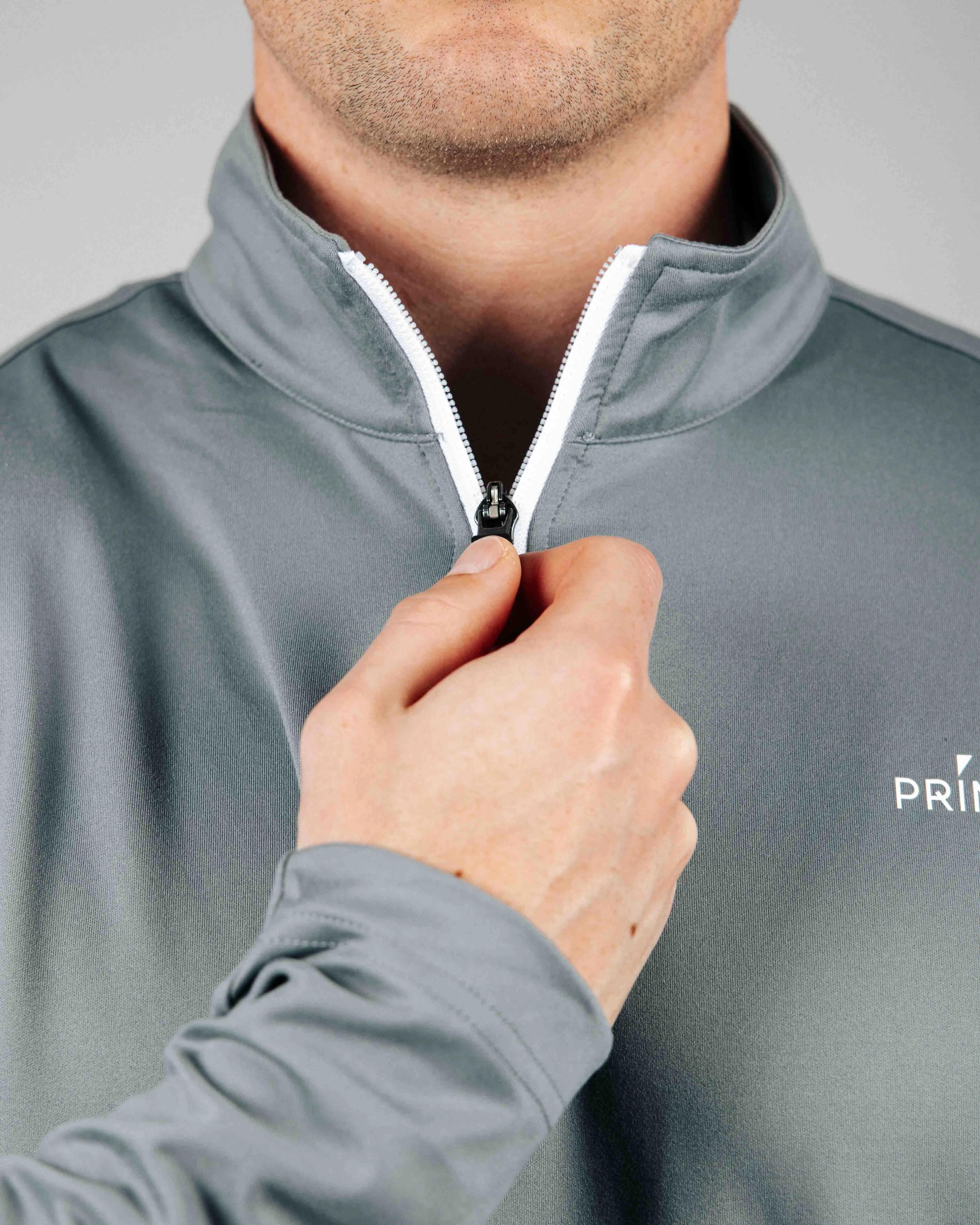 Self Fabric Tie Dark Gray Classic Quarter Zip