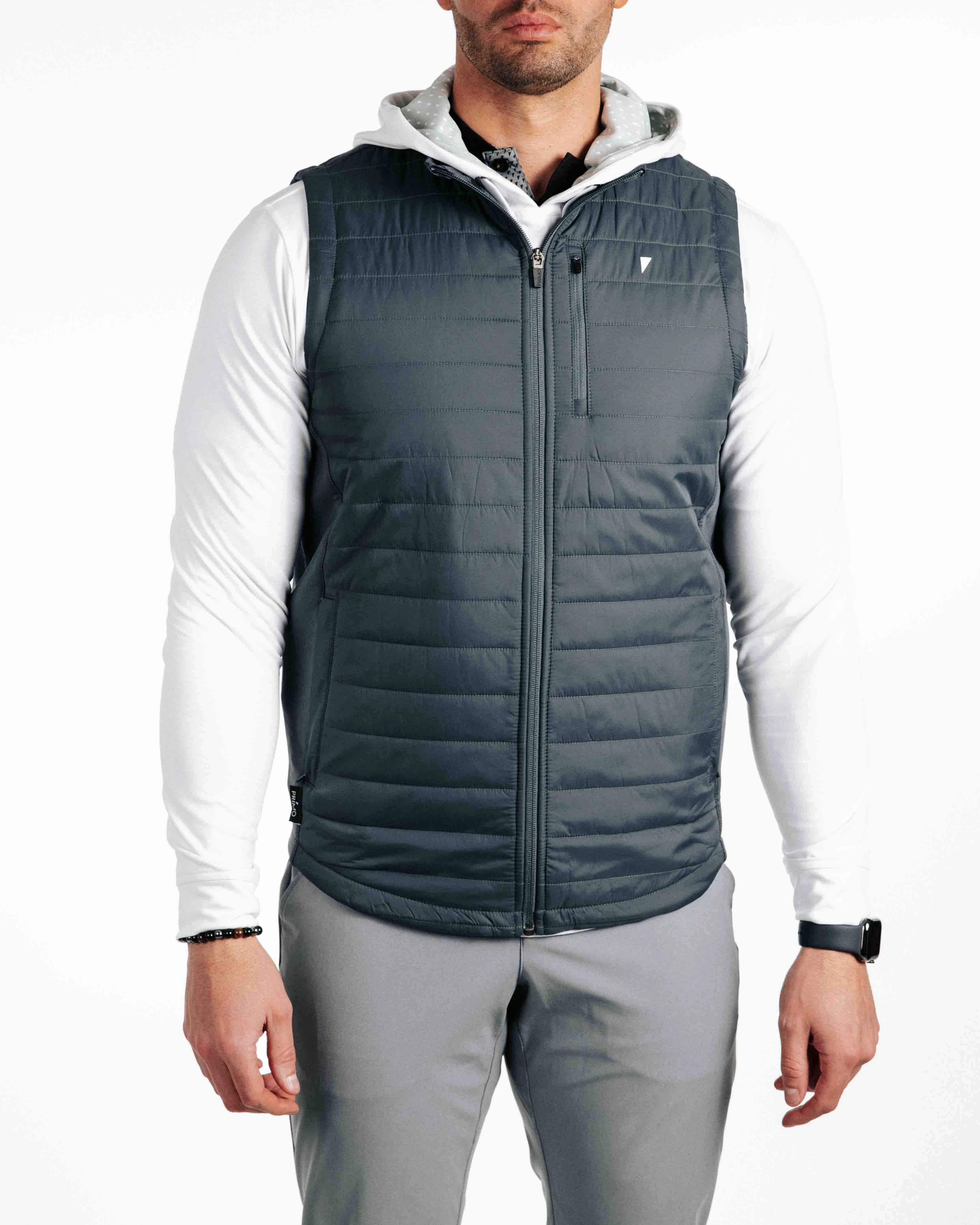 Dark Gray Puff Vest SiliconeGrip All Day Comfort Design