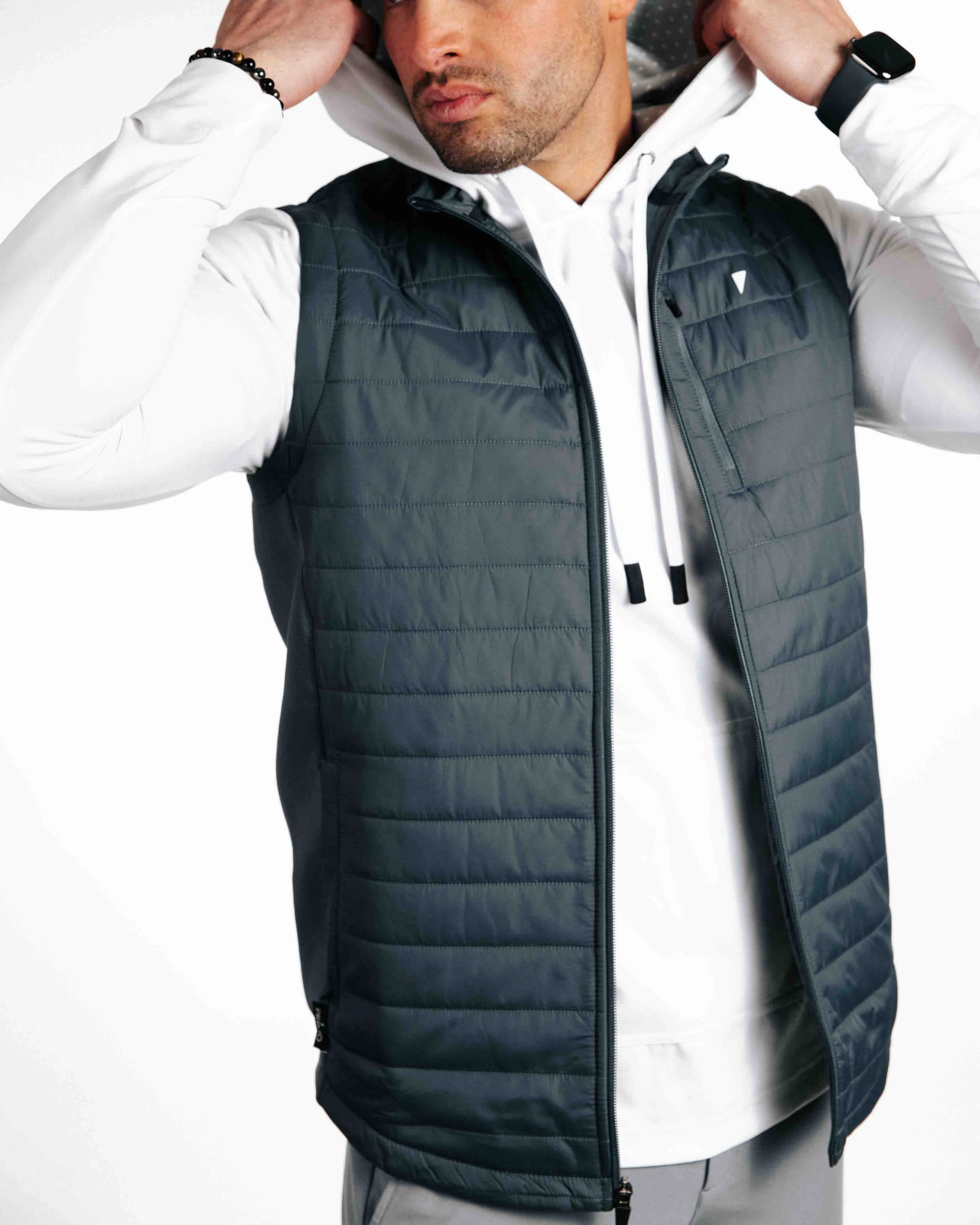 Cold Days Dark Gray Puff Vest
