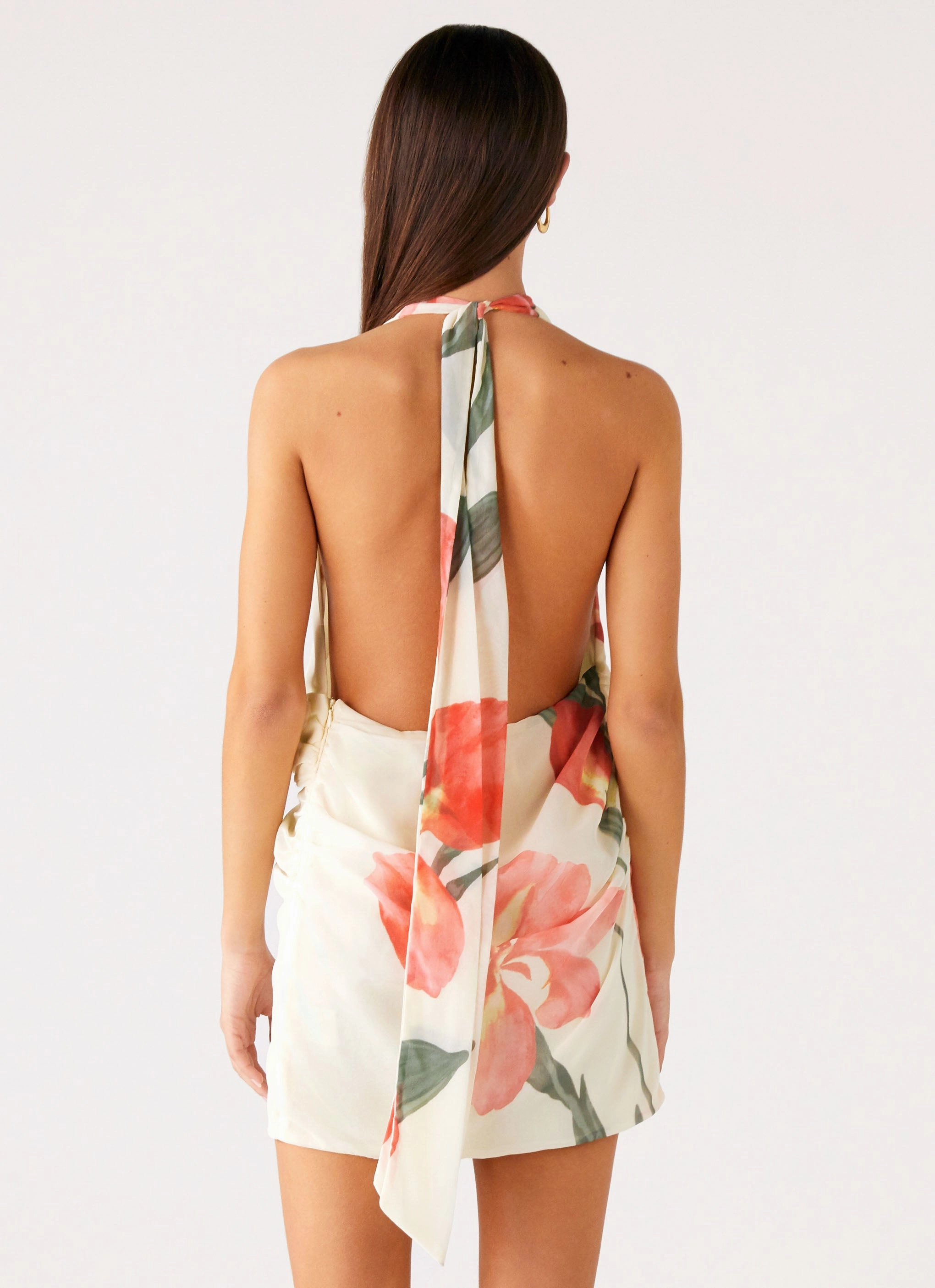 Eleanora Plunge Mini Dress - Siena Floral Easy Comfort Fashion Look