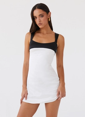 Odette Satin Mini Dress - Noir Pearl Soft Hue