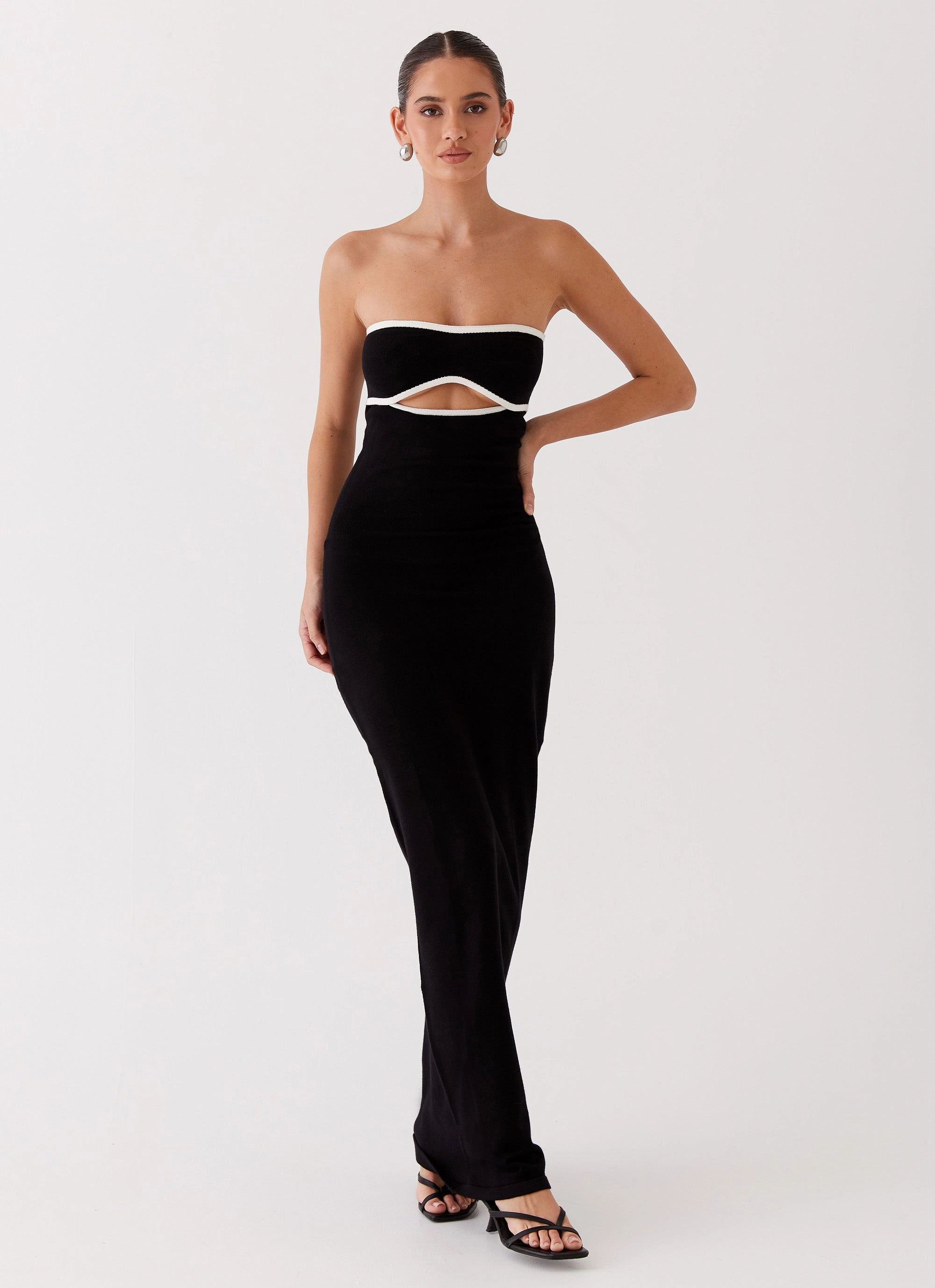 Comfy Design Sleek Form When In Rome Knit Maxi Dress - Black