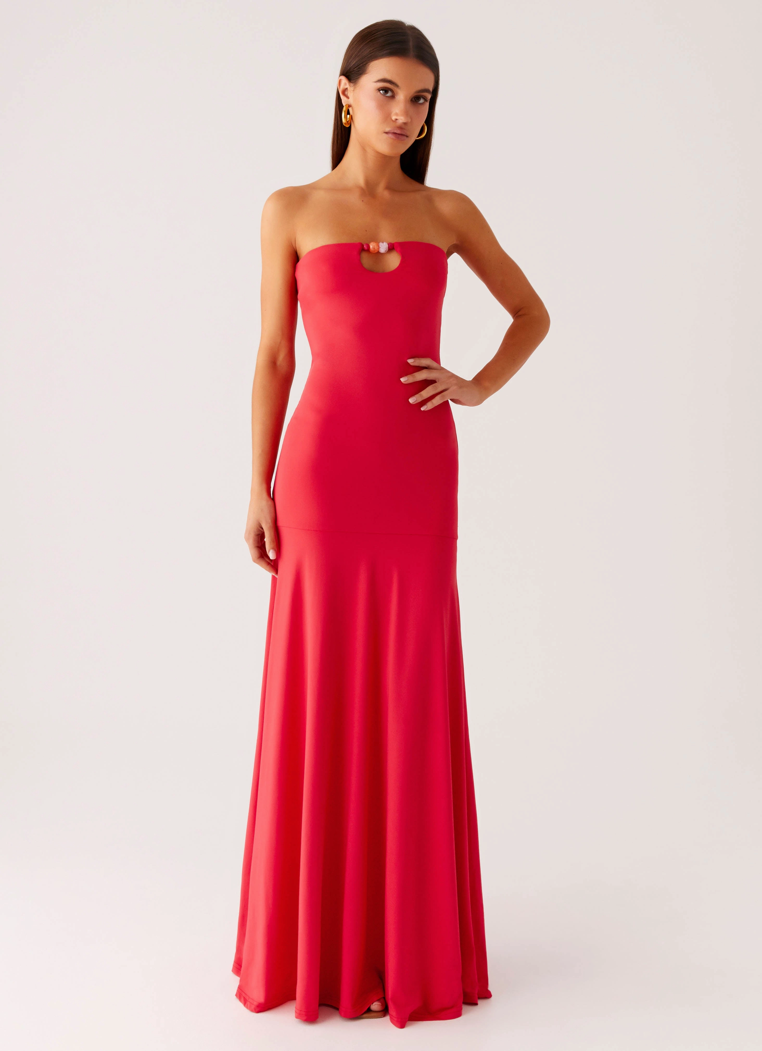 Breathable Material Hurts Like Hell Maxi Dress - Pink