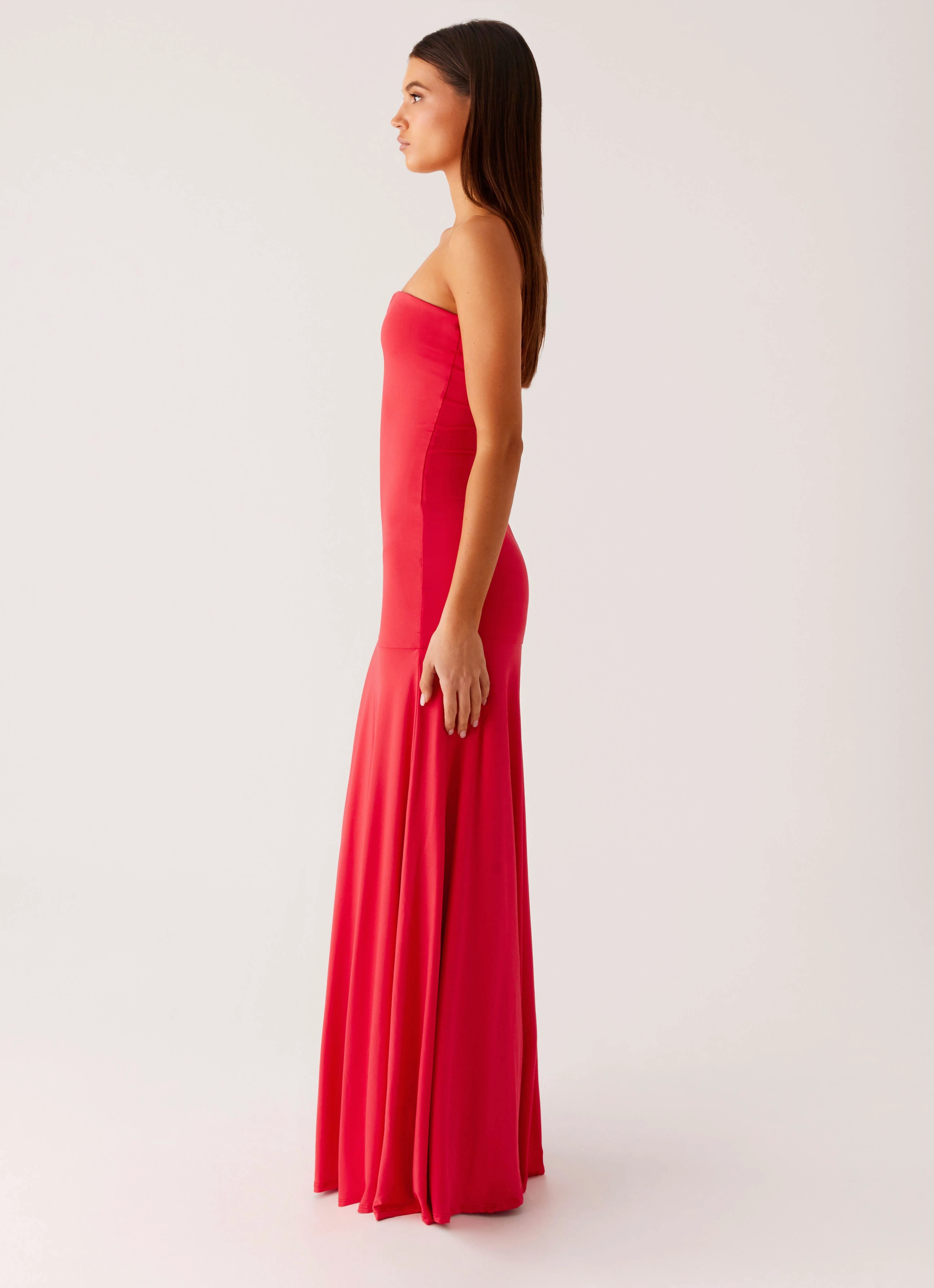 Hurts Like Hell Maxi Dress - Pink Perfect Waist Trendy Cut