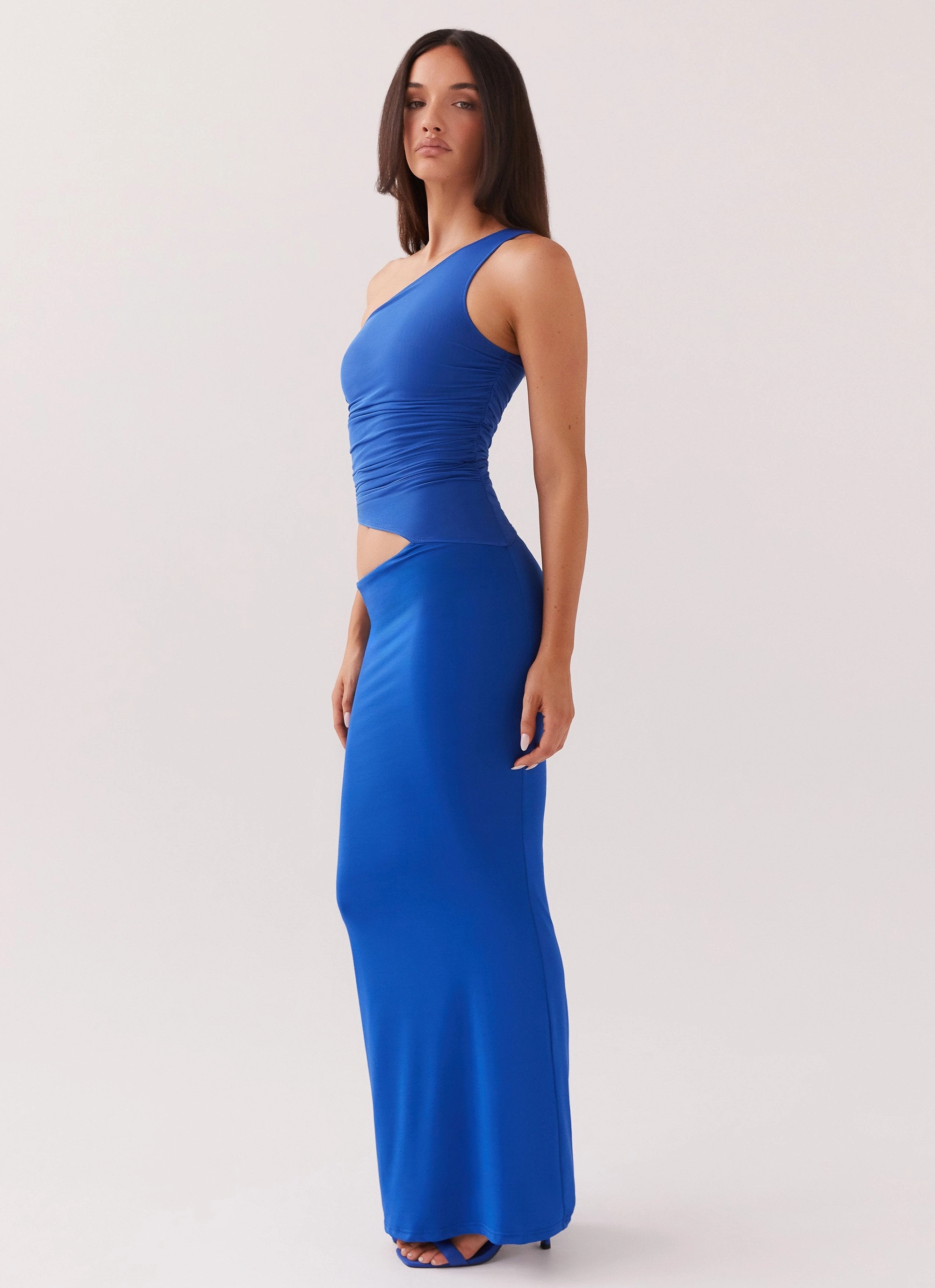 Seranella One Shoulder Maxi Dress - Cobalt Vibrant Aesthetic Chic Everyday Wear