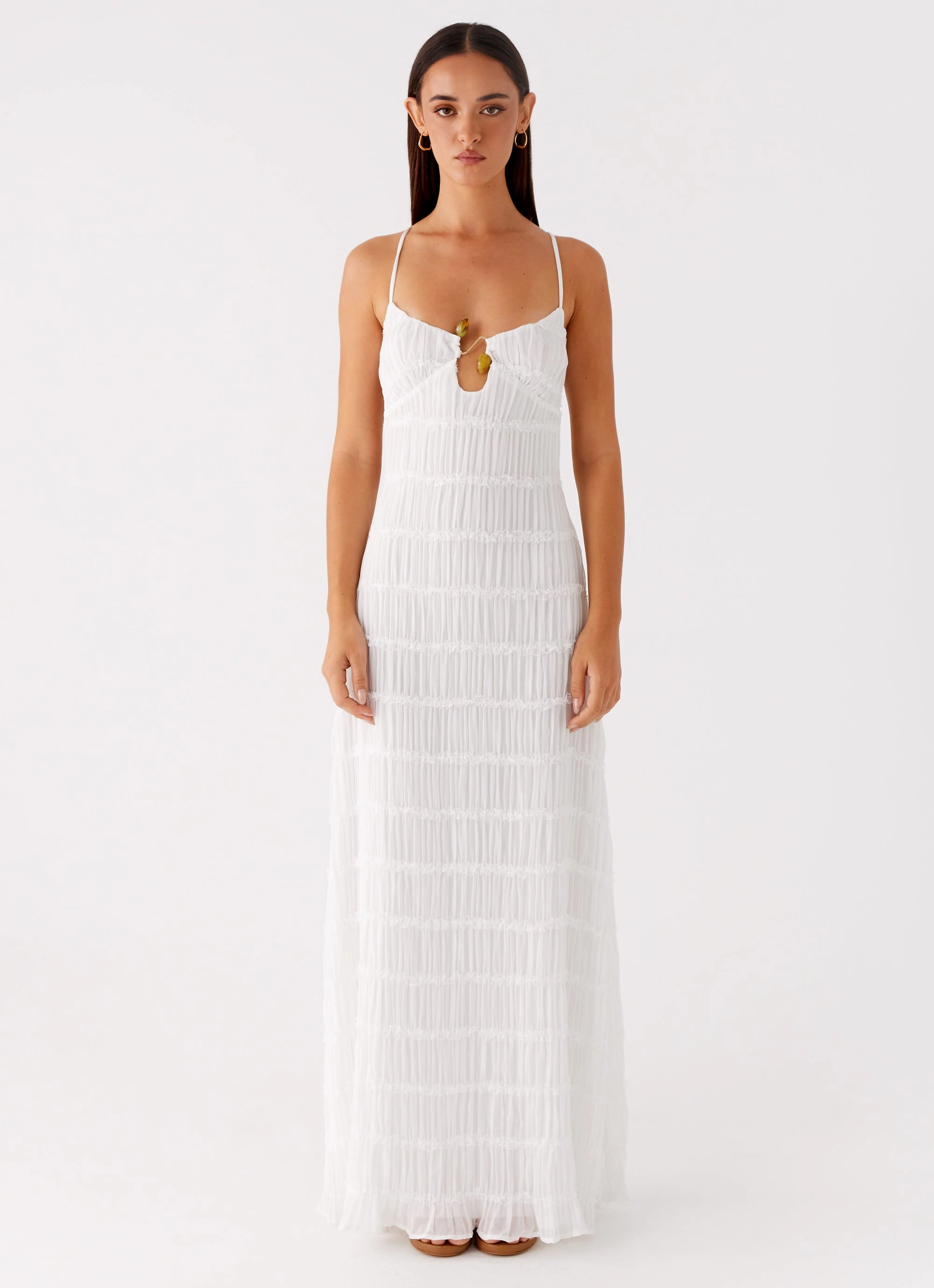 Darwin Maxi Dress - White Knot-Detail
