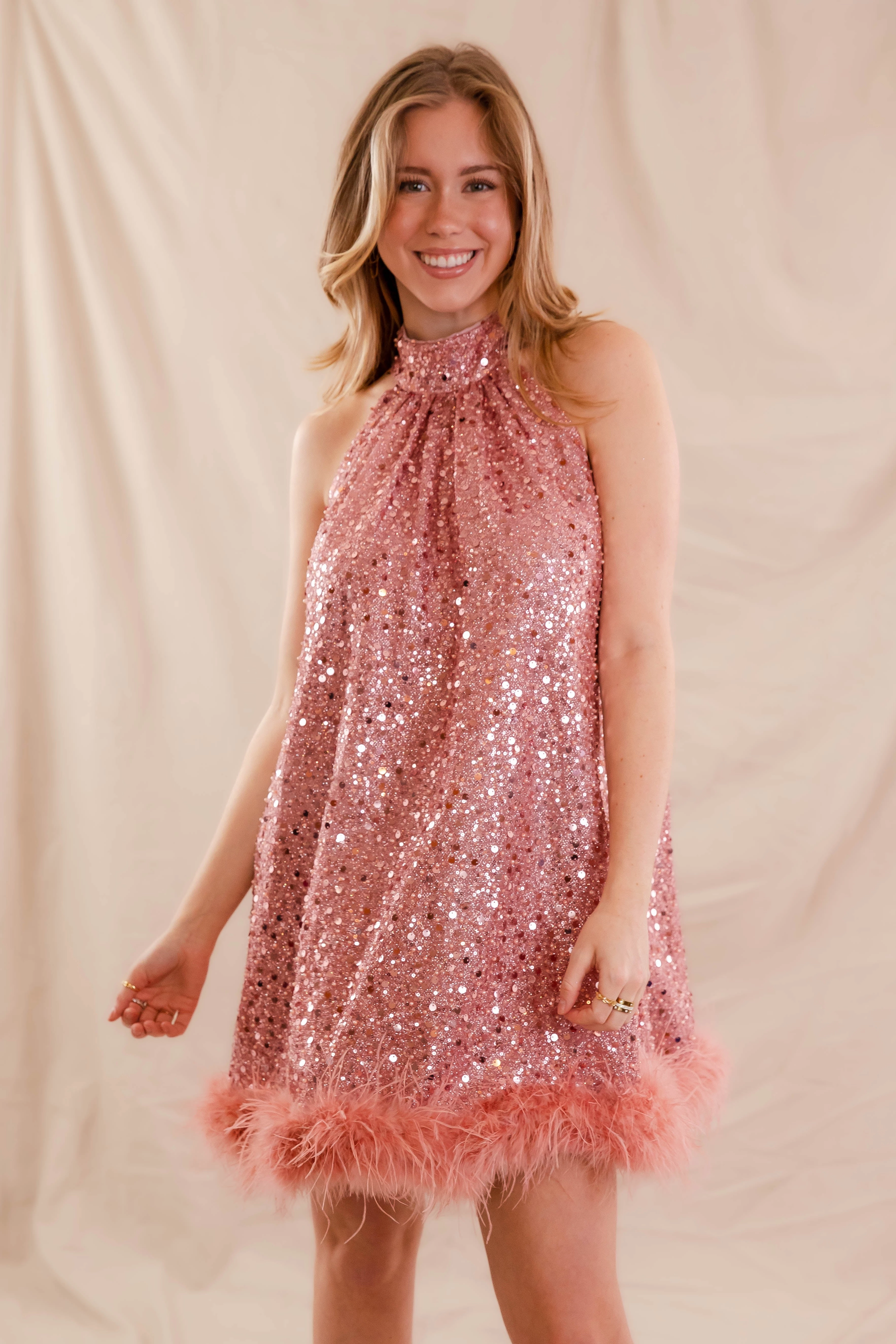 Dash Of Glam Sequin Mini Dress Slim Form