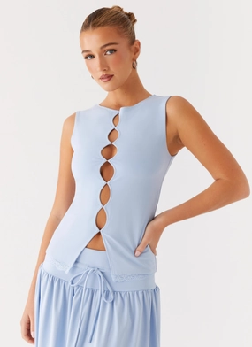 Soft Brushed Finish Dawn Drift Top - Blue