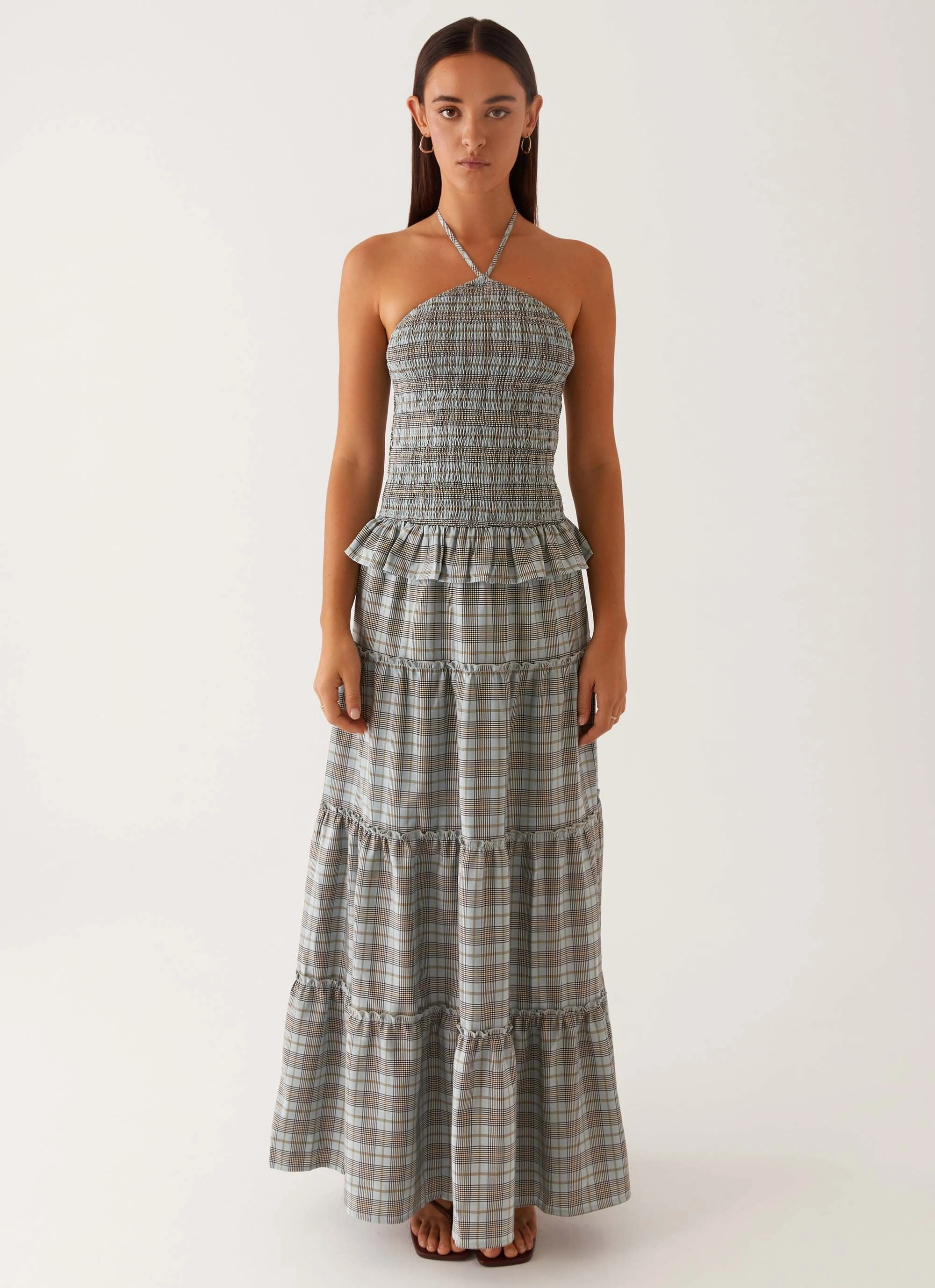 Picture This Maxi Dress - Check High-Fashion