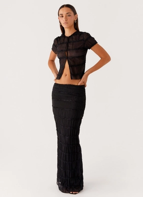 Daydreaming Low Rise Maxi Skirt - Black Casual Vibe MultiPocketSystem