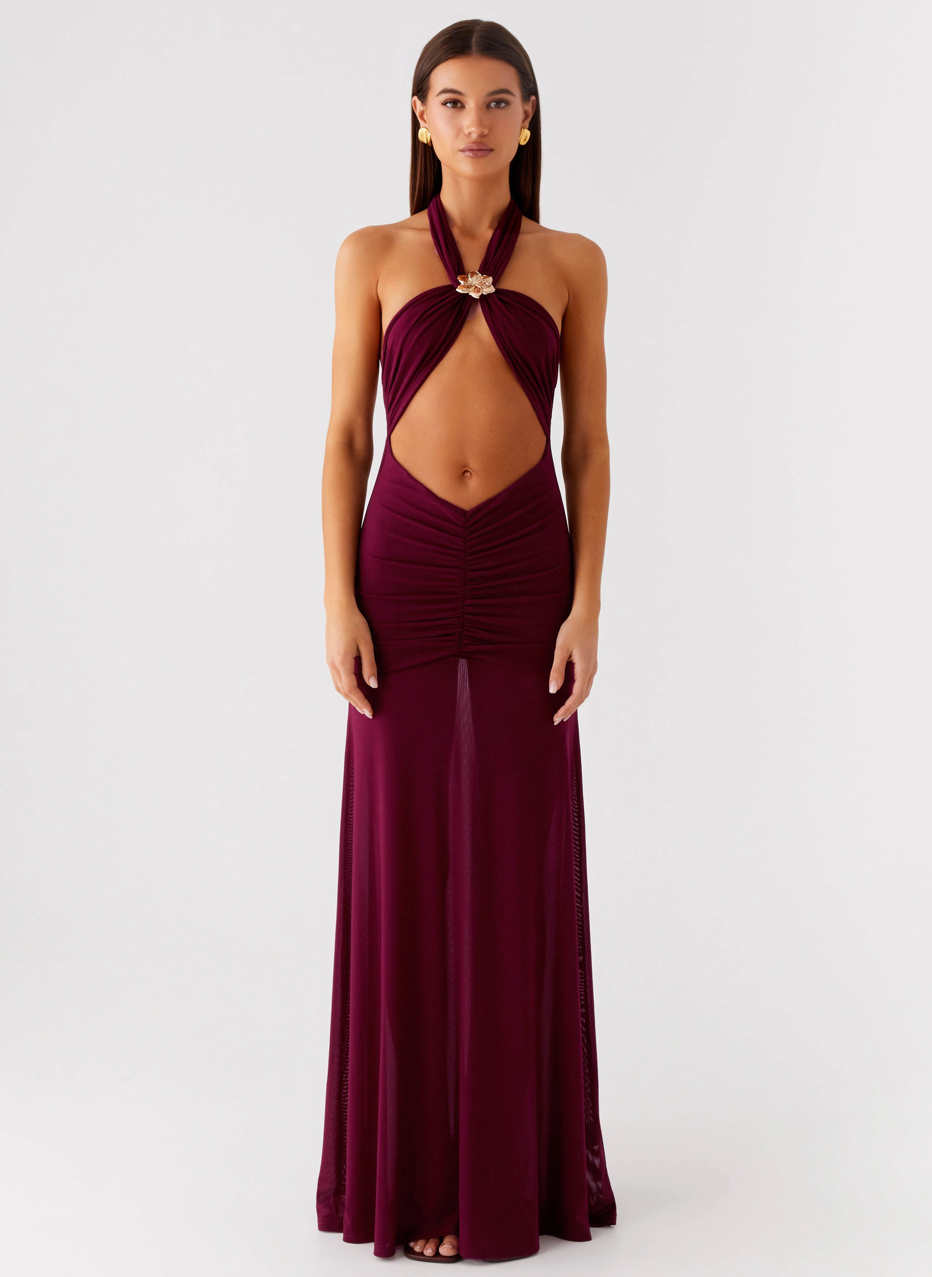 Satin Soft Deltina Maxi Dress - Boysenberry