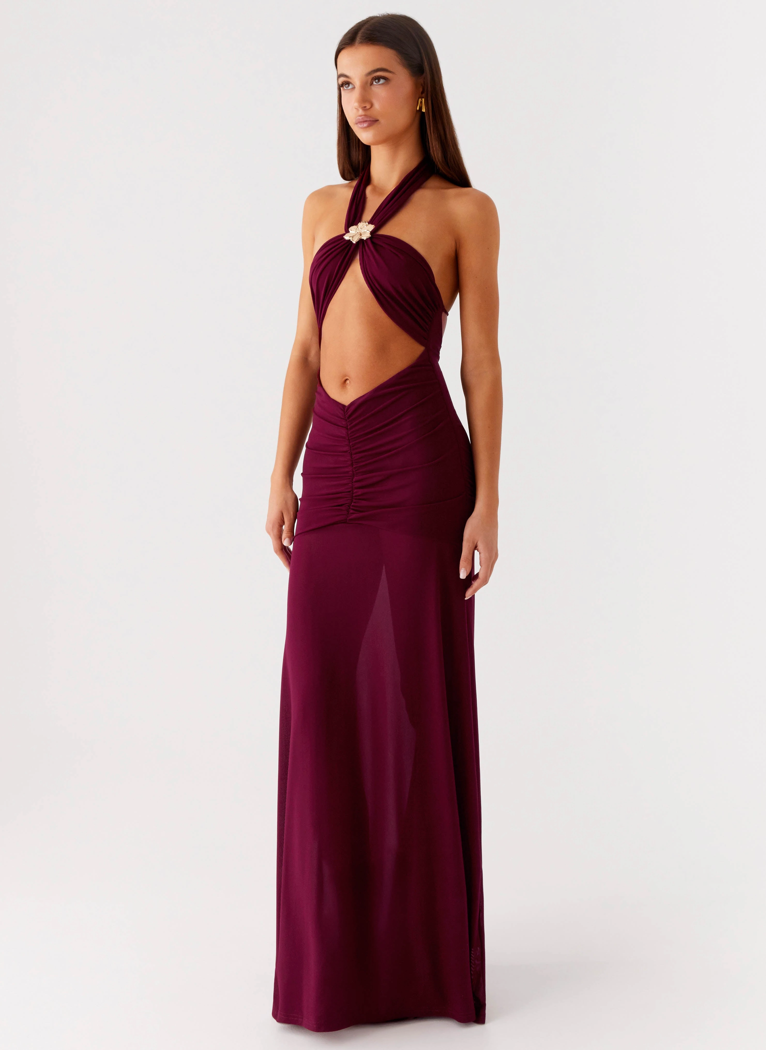Deltina Maxi Dress - Boysenberry Soft Texture Vibrant fit