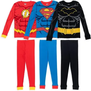 DC Comics Justice League Superman Batman The Flash Cosplay Pajama Shirts and Pants Toddler to Big Kid