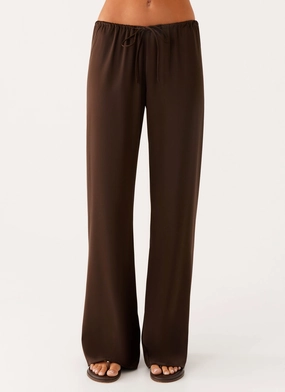 Ultra Soft Comfort Layer Deacon Low Rise Pants - Chocolate