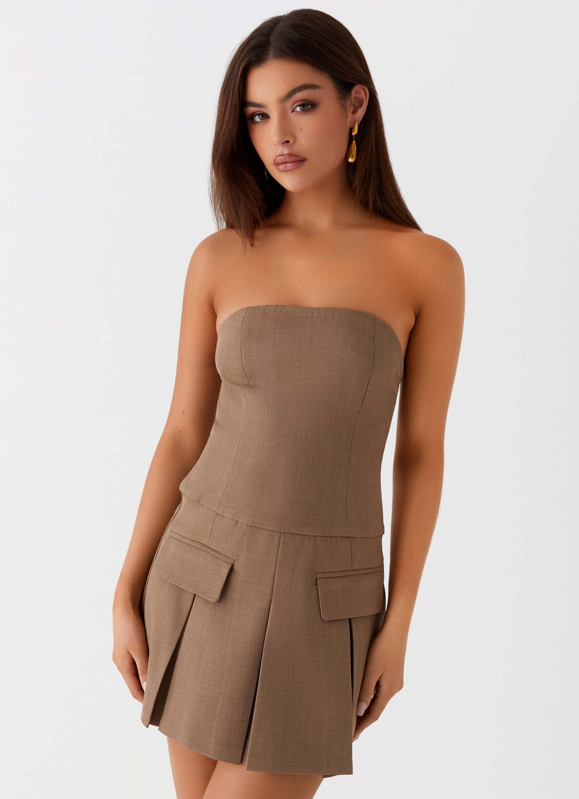 NonSlipClosure Deal-Breaker Mini Dress - Brown Beige