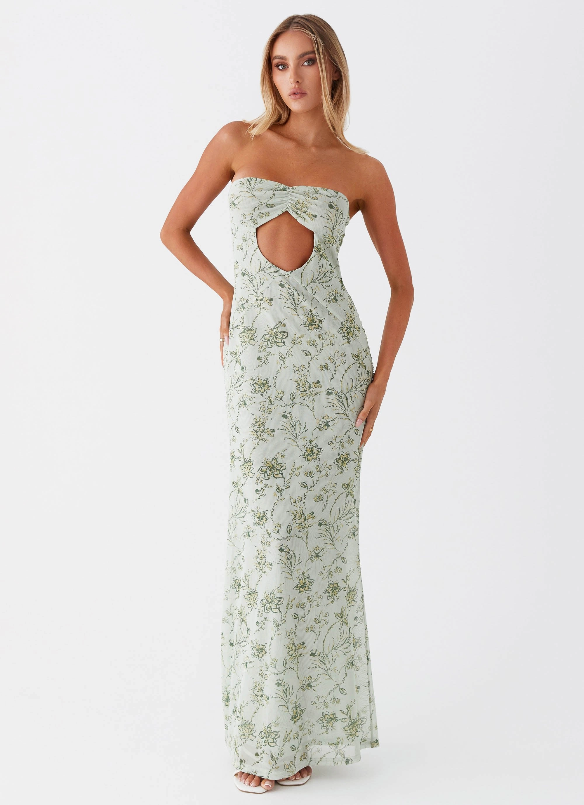 Dearest Maxi Dress - Sage Floral Formal dinner wear