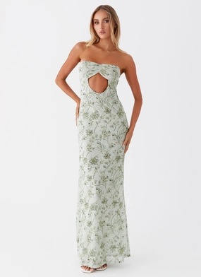 Dearest Maxi Dress - Sage Floral Formal dinner wear