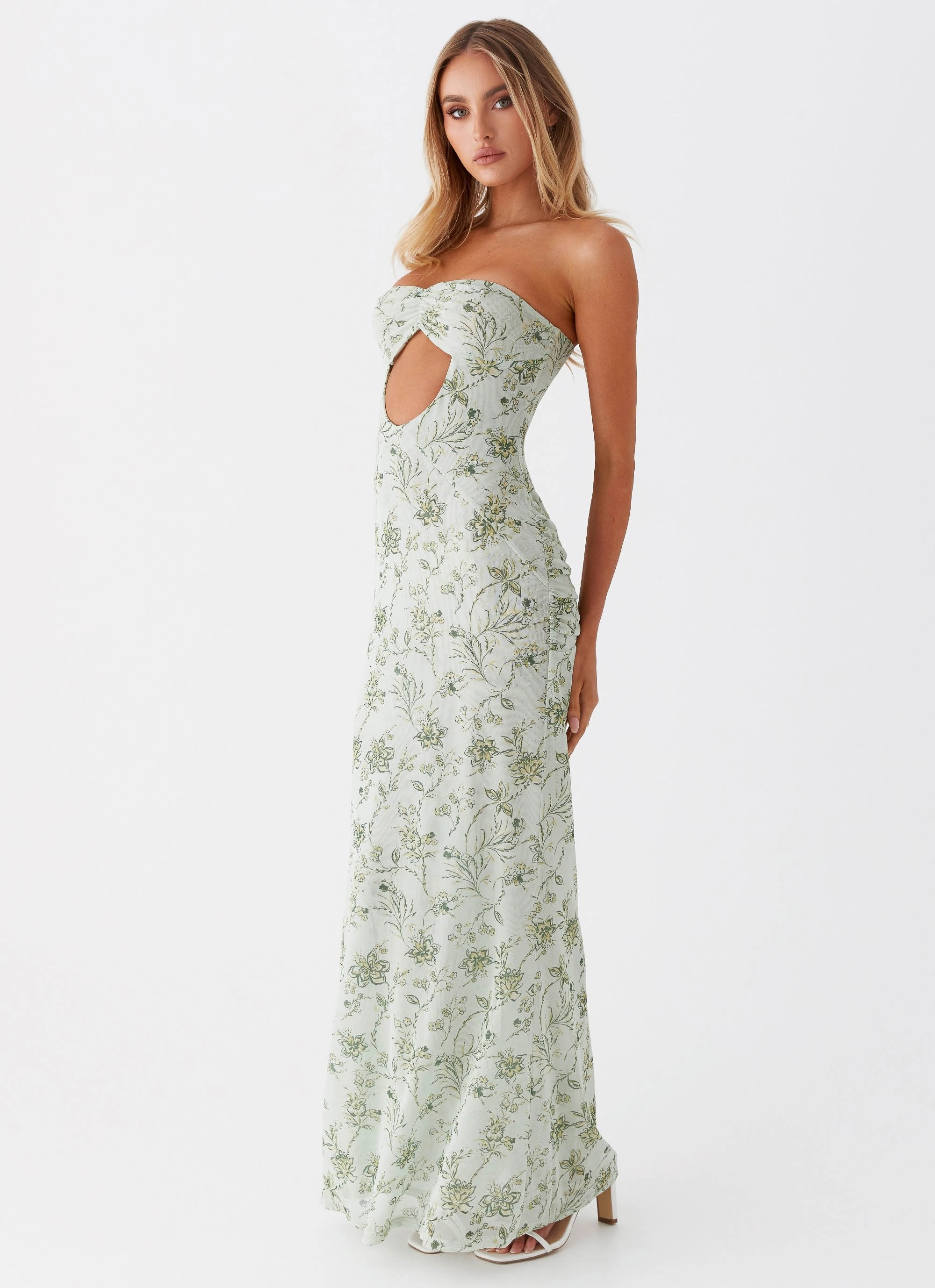 Dearest Maxi Dress - Sage Floral Polite Vibe