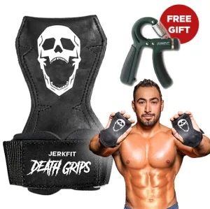 Death Grips Premium Lifting Straps   BONUS Grip Exerciser!