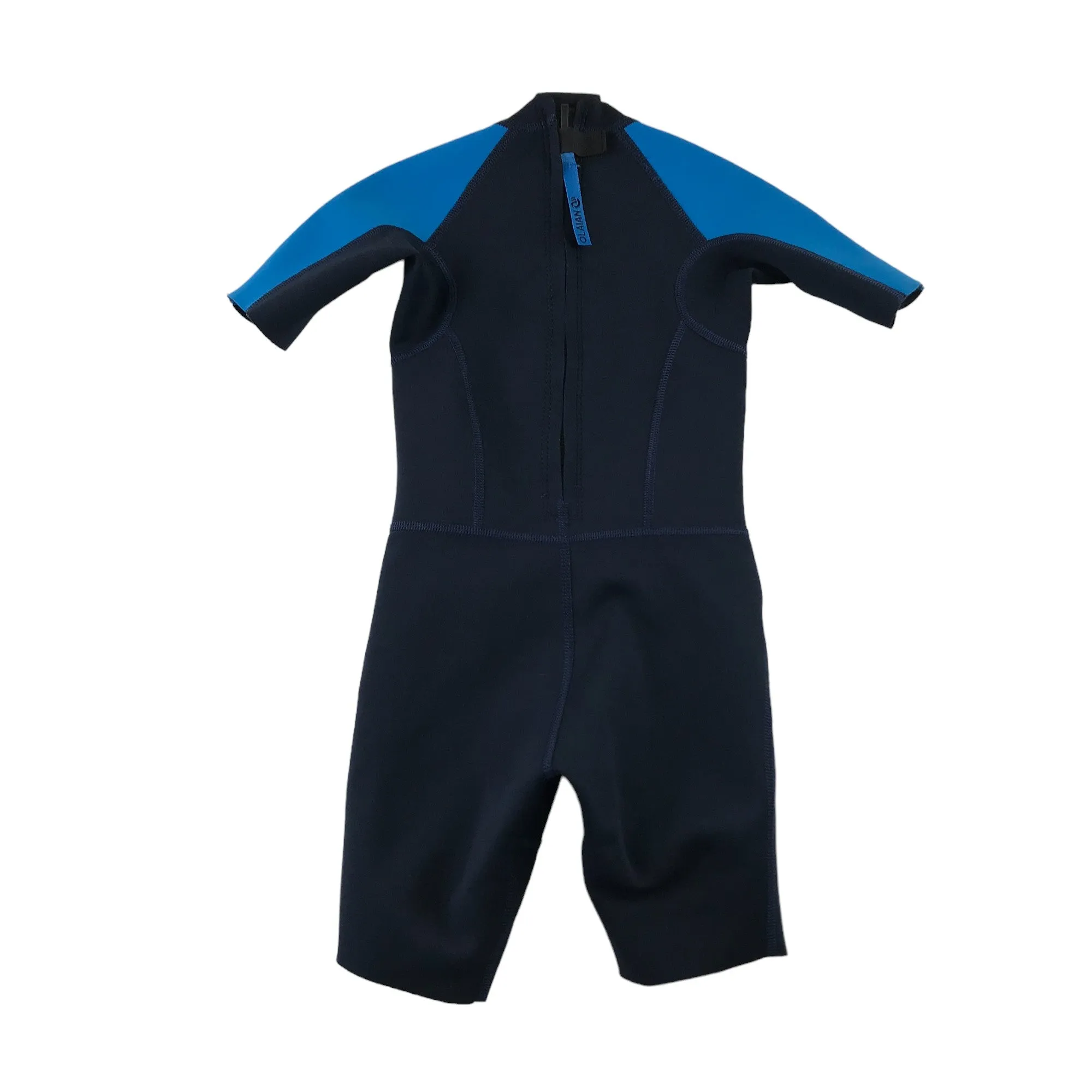 Decathlon wetsuit 4 years navy and blue short sleeve and leg