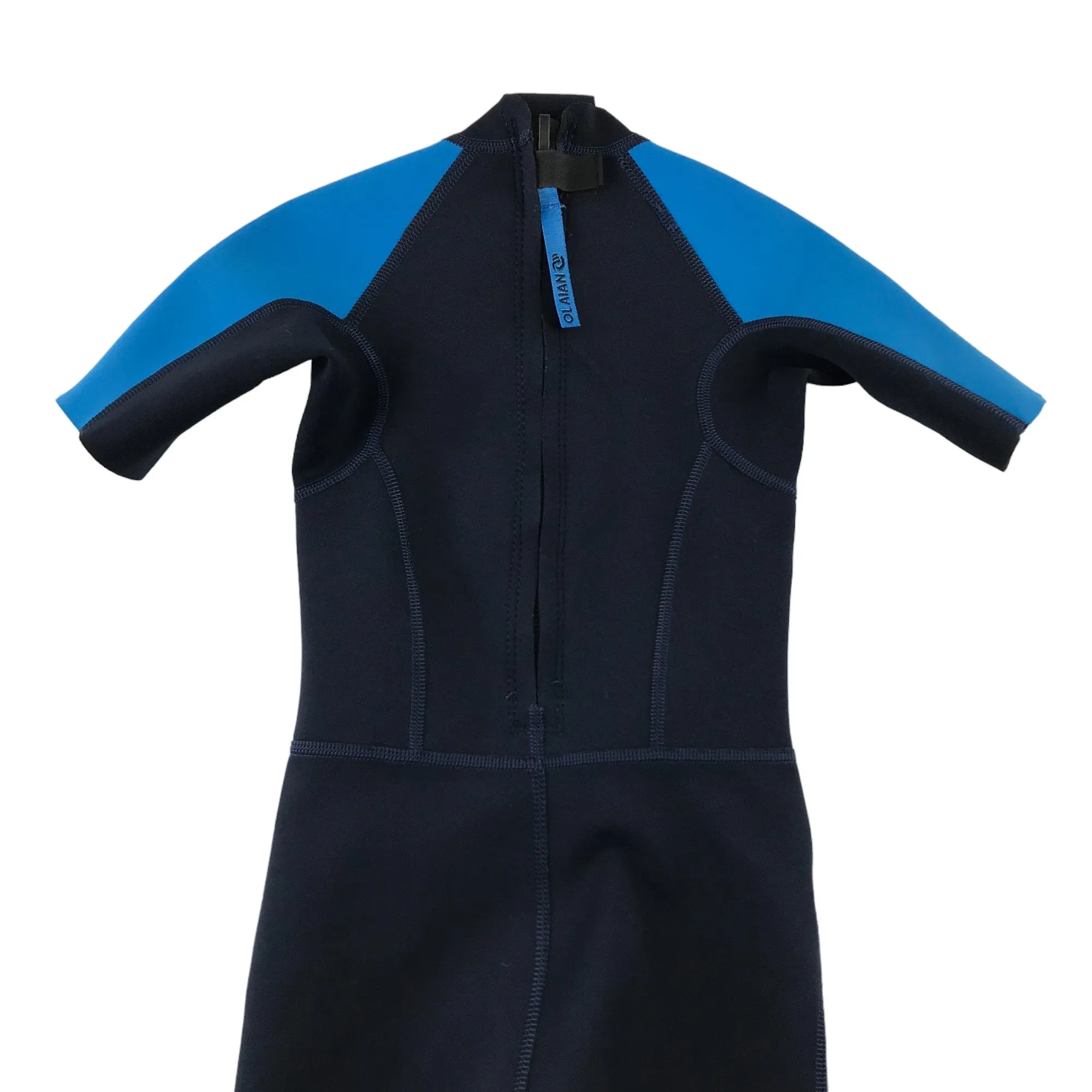 Decathlon wetsuit 4 years navy and blue short sleeve and leg
