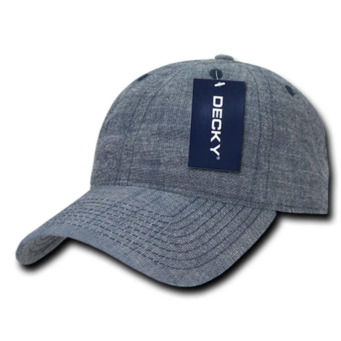 Decky 117 Relaxed Washed Denim Low Profile Hats 6 Panel Curved Bill Dad Caps